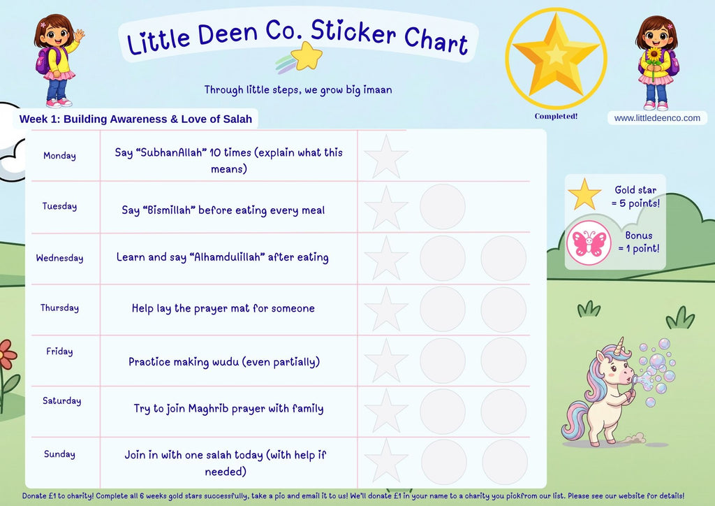 3 - 5 year old Deen Reward Sticker Chart Girl 1