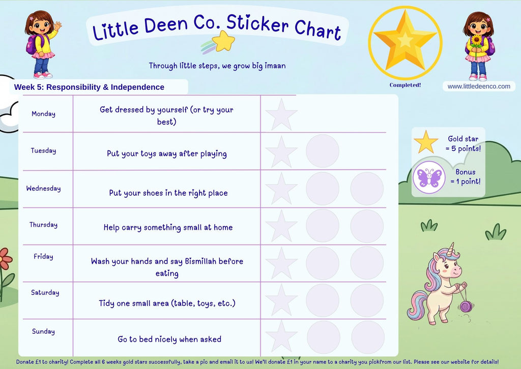 3 - 5 year old Deen Reward Sticker Chart Girl 1