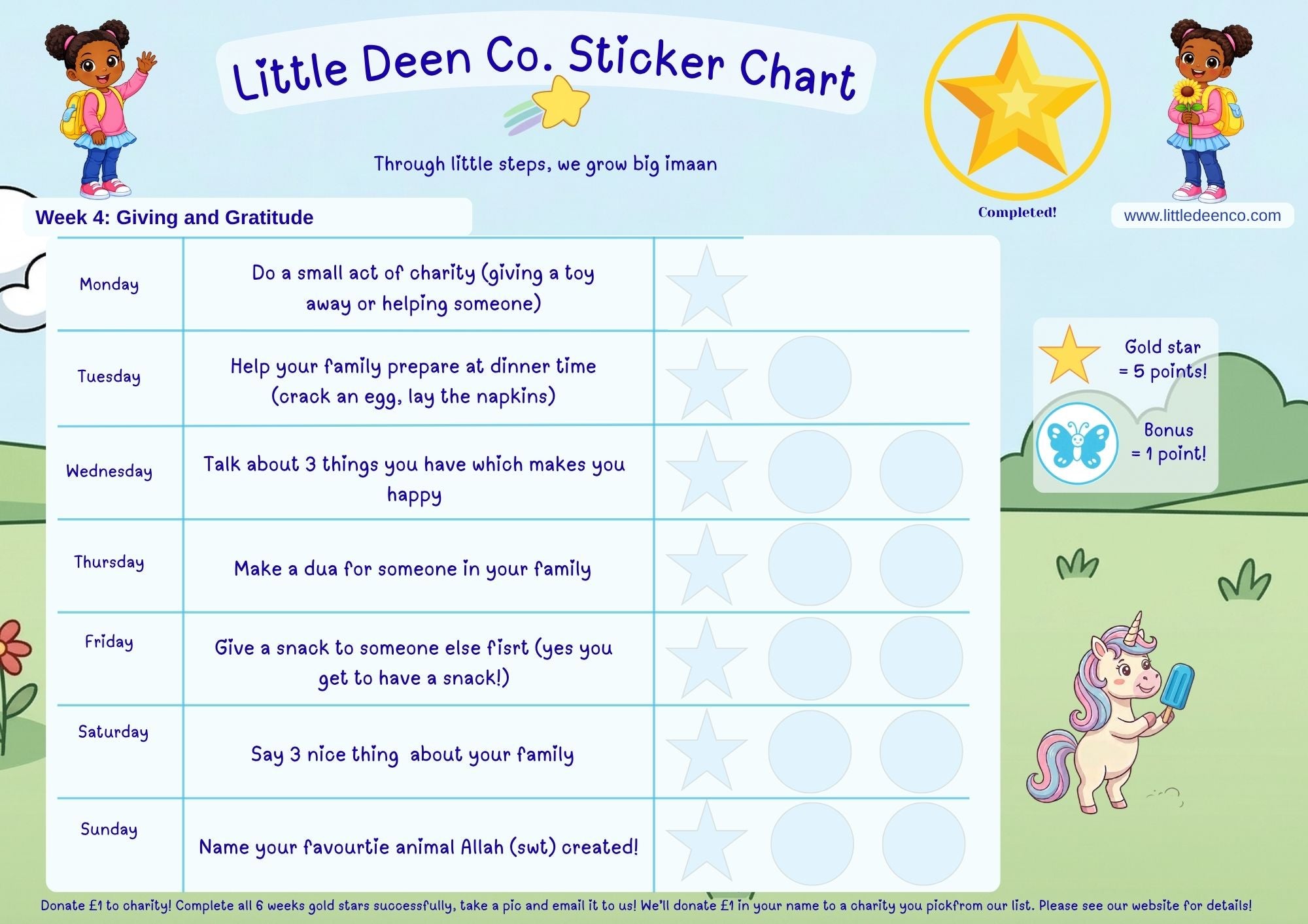 3 - 5 year old Deen Reward Sticker Chart Girl 2
