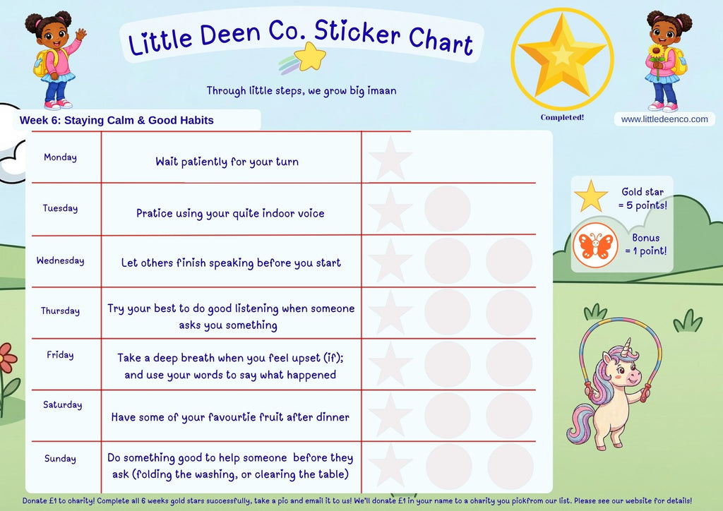 3 - 5 year old Deen Reward Sticker Chart Girl 2