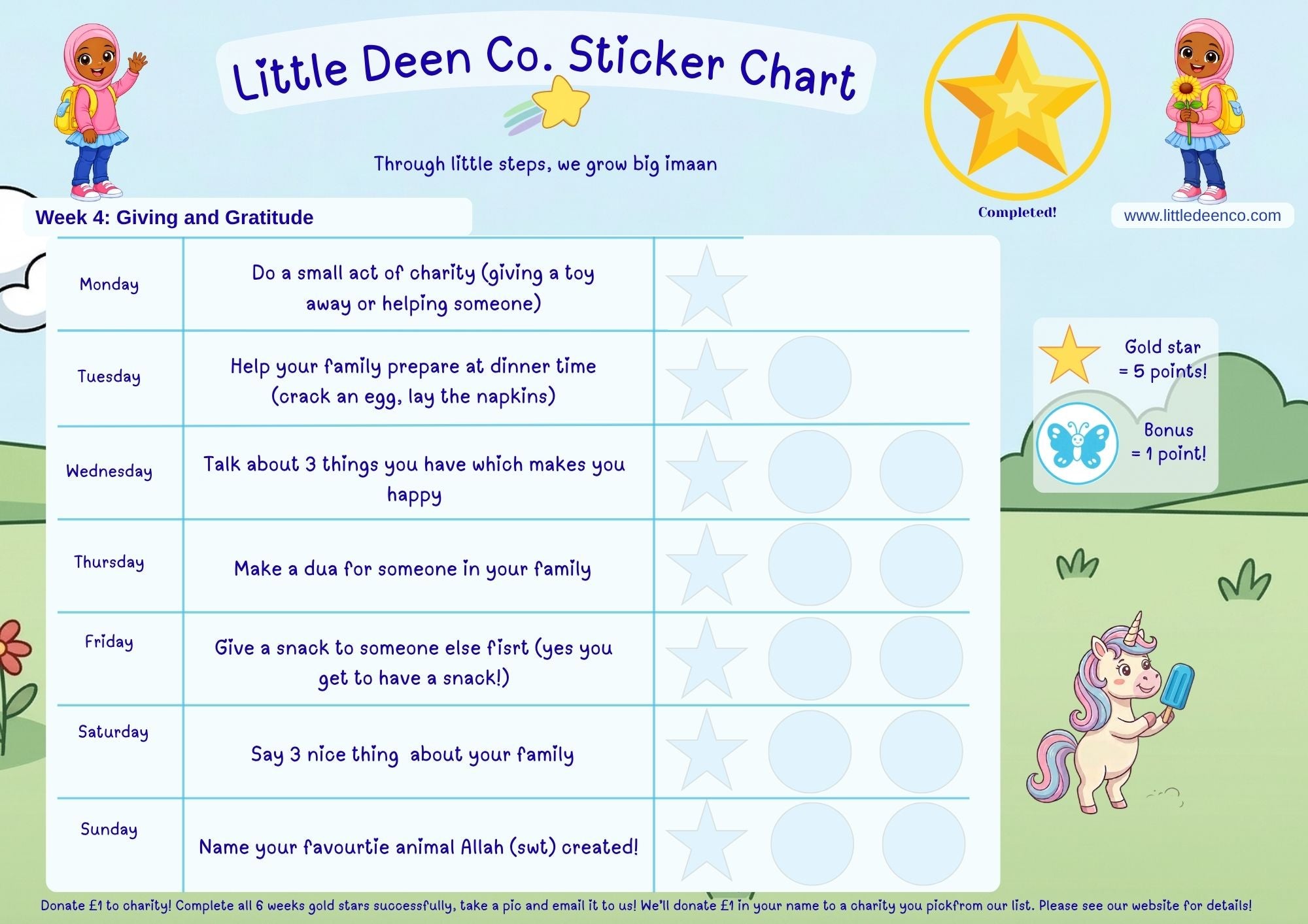 3 - 5 year old Deen Reward Sticker Chart Girl 4