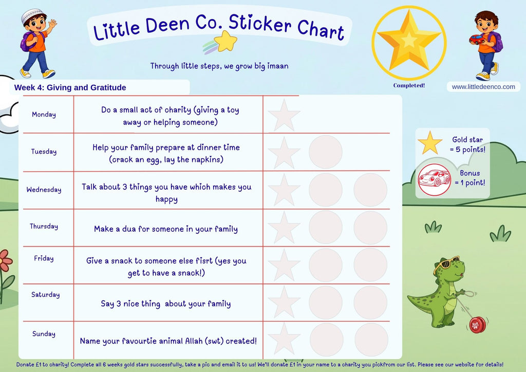 3 - 5 year old Deen Reward Sticker Chart Boy 1