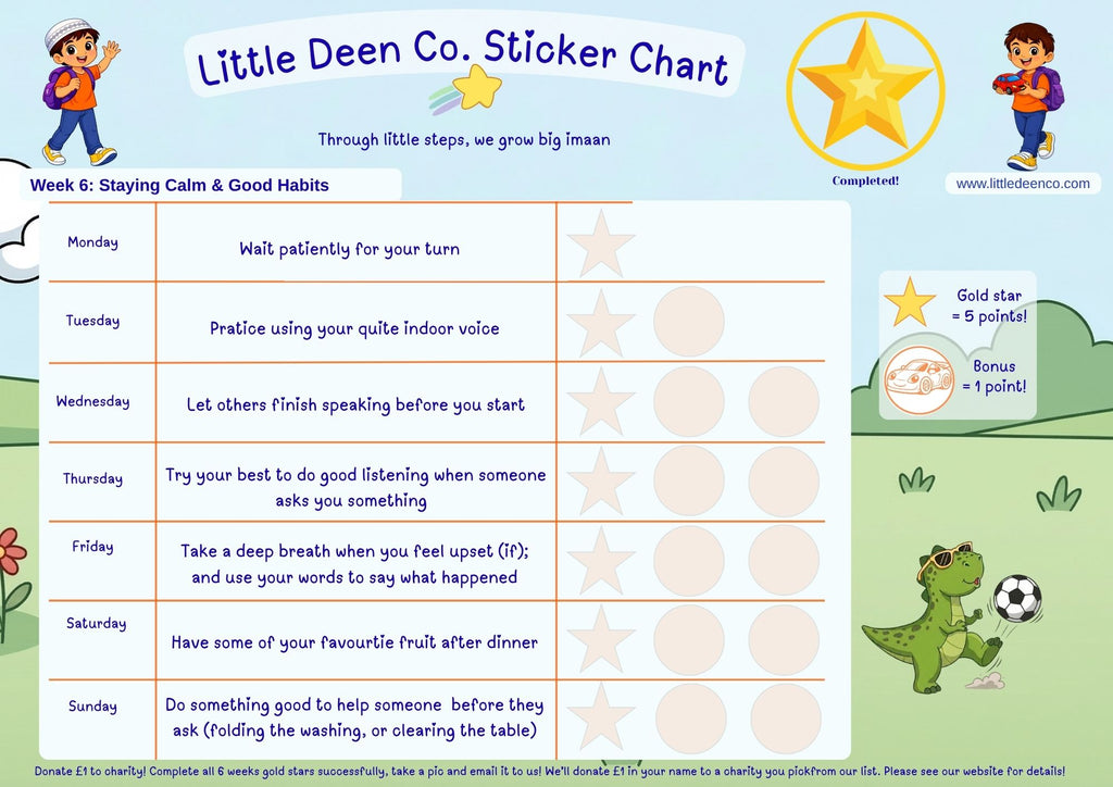 3 - 5 year old Deen Reward Sticker Chart Boy 1