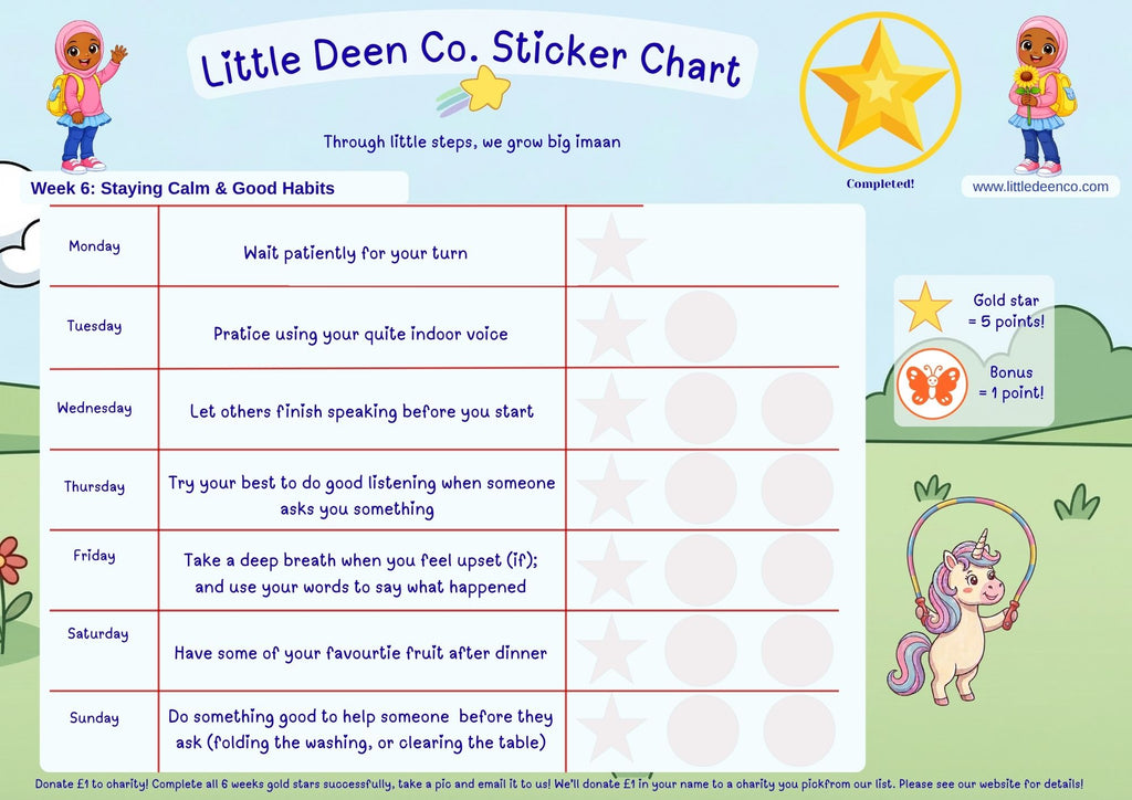 3 - 5 year old Deen Reward Sticker Chart Girl 4